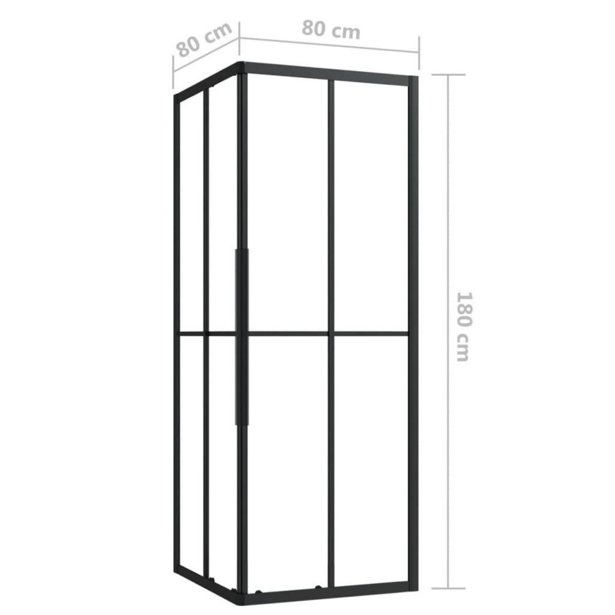 VIDAXL Cabine de douche ESG 80x80x180 cm