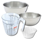 ZENKER Set pâtisserie avec 30 moules à muffins en papier, 2 bols à mixer, verre mesureur et spatule Zenker