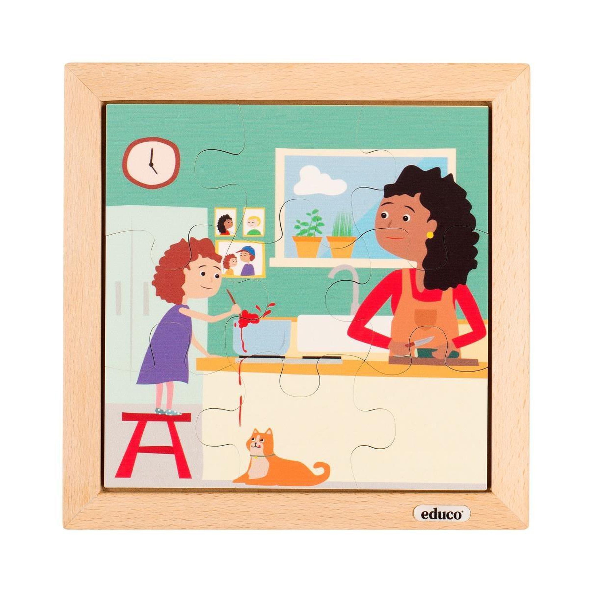 Voir la diapositive 2 : EDUCO Tout-petit - la cuisine — 9 pièces de puzzle
