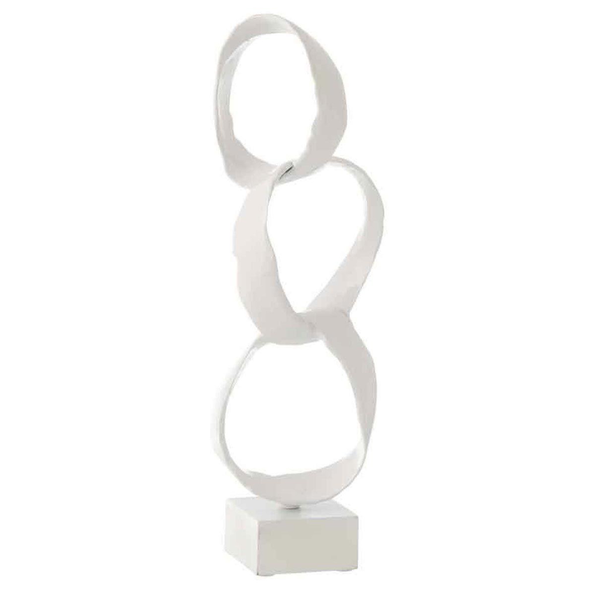 J-LINE Anneaux déco sur pied  jarvis  46cm blanc