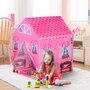 HOMCOM Tente enfant tente de jeu tente chateau de princesse dim. 93L x 69l x 103H cm 2 portes polyester rose