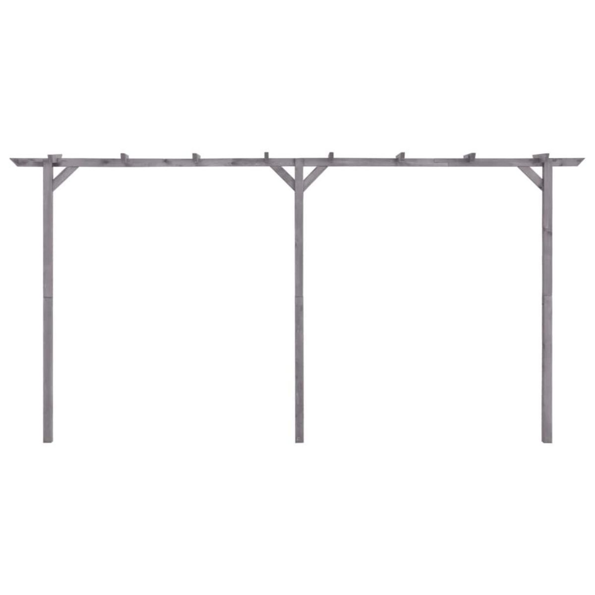 VIDAXL Pergola de jardin Gris 400x40x205 cm Bois de pin impregne
