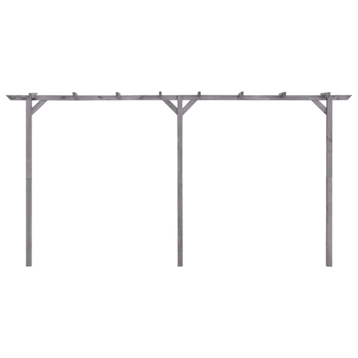 VIDAXL Pergola de jardin Gris 400x40x205 cm Bois de pin impregne