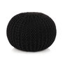 Voir la diapositive 1 : VIDAXL Pouf tricote a la main Coton 50 x 35 cm Noir