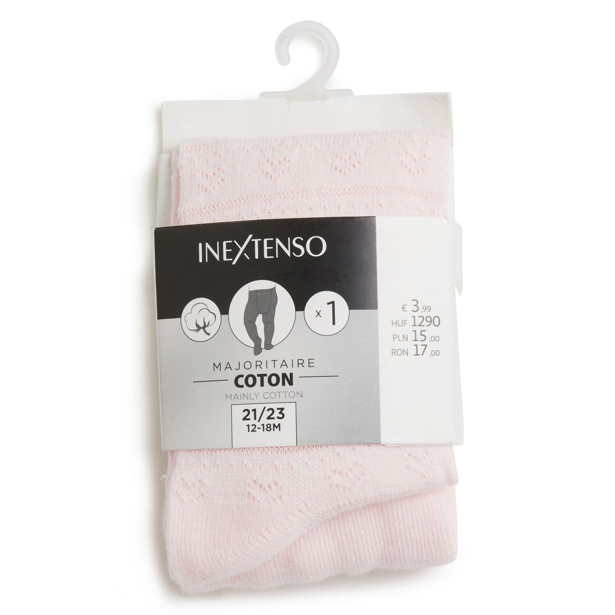 INEXTENSO Collant rose uni bébé fille