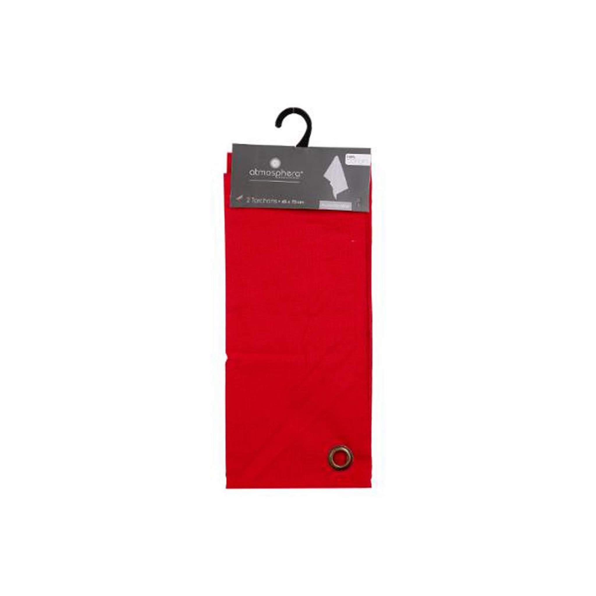 Voir la diapositive 4 : ATMOSPHERA Lot de 2 torchons de cuisine  coton  70cm rouge