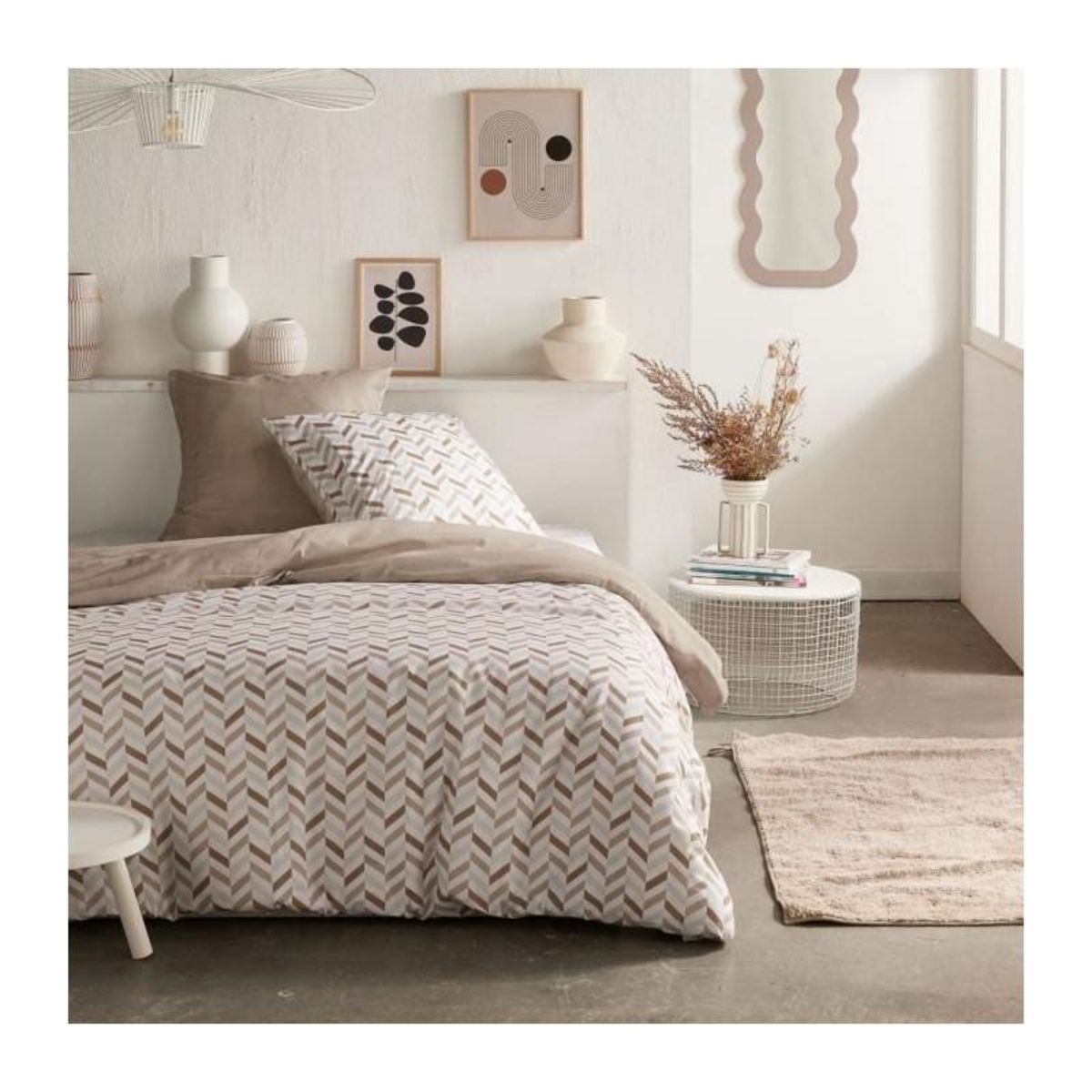 Today Parure de lit - TODAY Crazy - Imprimé Graphique - 2 personnes - 220 x 240 cm - Beige