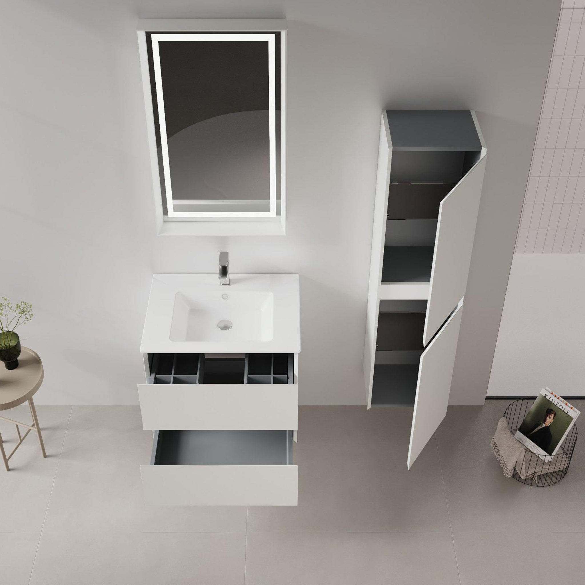 Voir la diapositive 3 : Habitat et Jardin Meuble vasque  nest 71 v2  - 71 x 51 x 55 cm - matte cashmere
