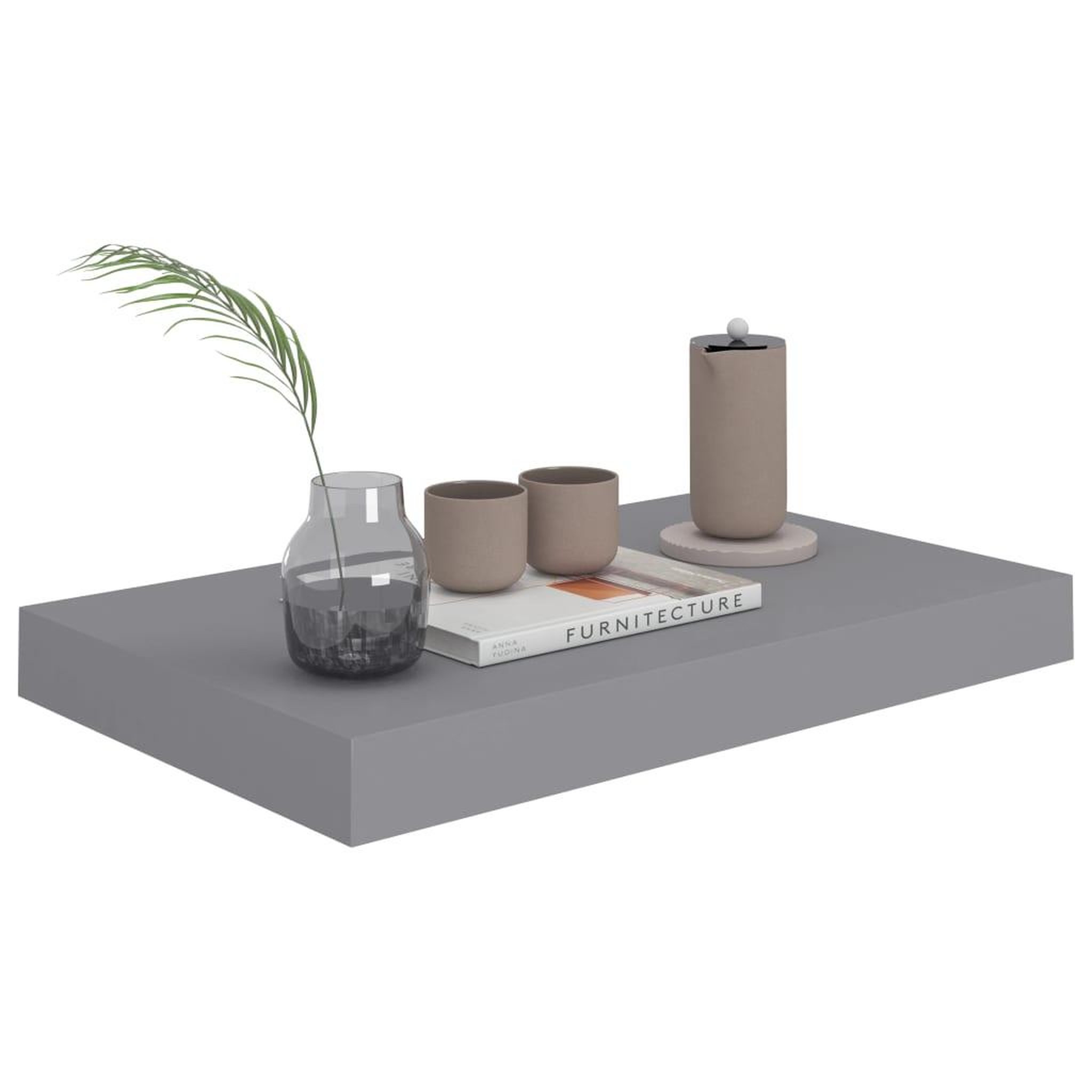 Voir la diapositive 3 : VIDAXL Etageres murales flottantes 2 pcs Gris 40x23x3,8 cm MDF