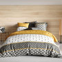Voir la diapositive 1 : ATELIER DU COTON Housse de couette 240x220 Léo + 2 taies coton 57 fils