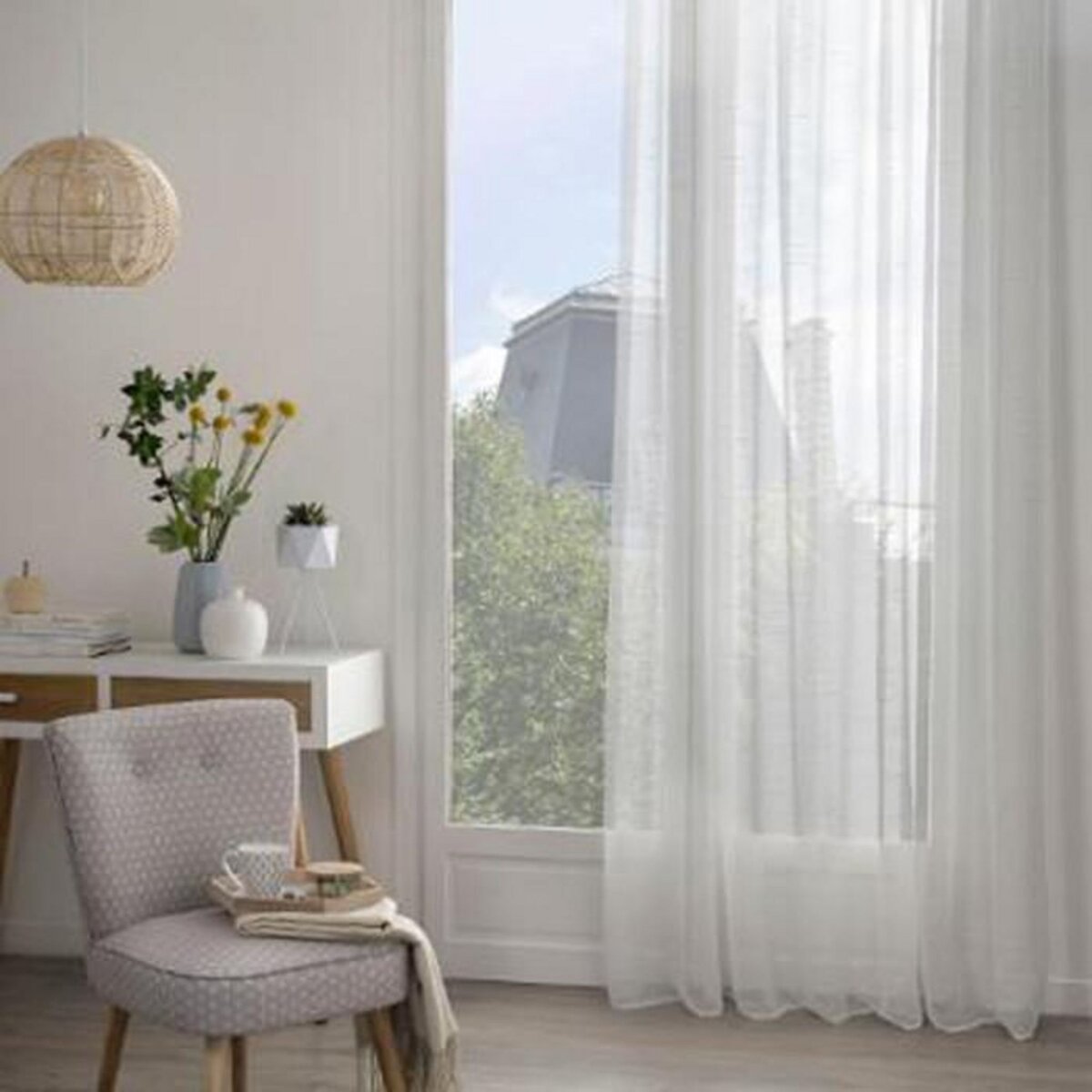 Paris Prix Rideau Voilage  Sam  140x240cm Ivoire