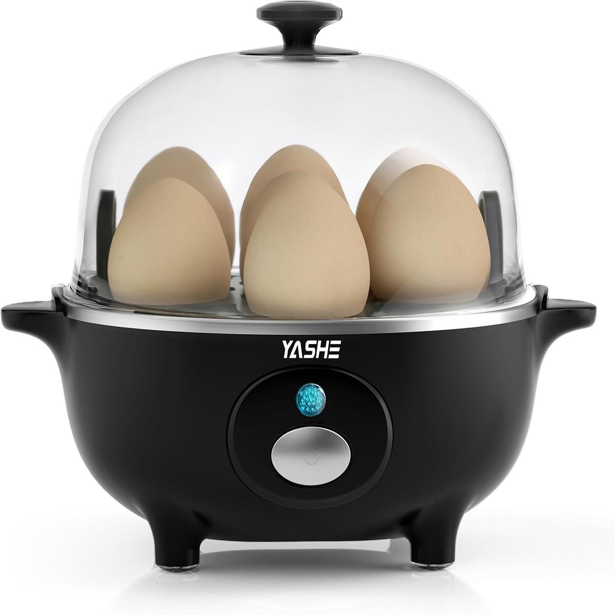 YASHE Cuiseur à œufs, 7 œufs, 360 W, plateau vapeur, noir