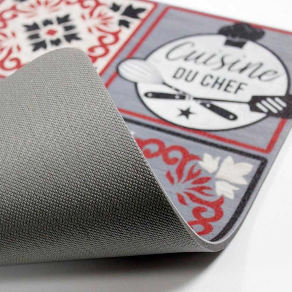 Paris Prix Tapis de Cuisine Imprimé  Rustico  45x120cm Gris