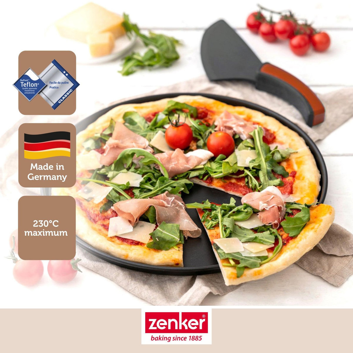 ZENKER Set à pizza 3 pièces 29 cm Zenker Spécial Countries