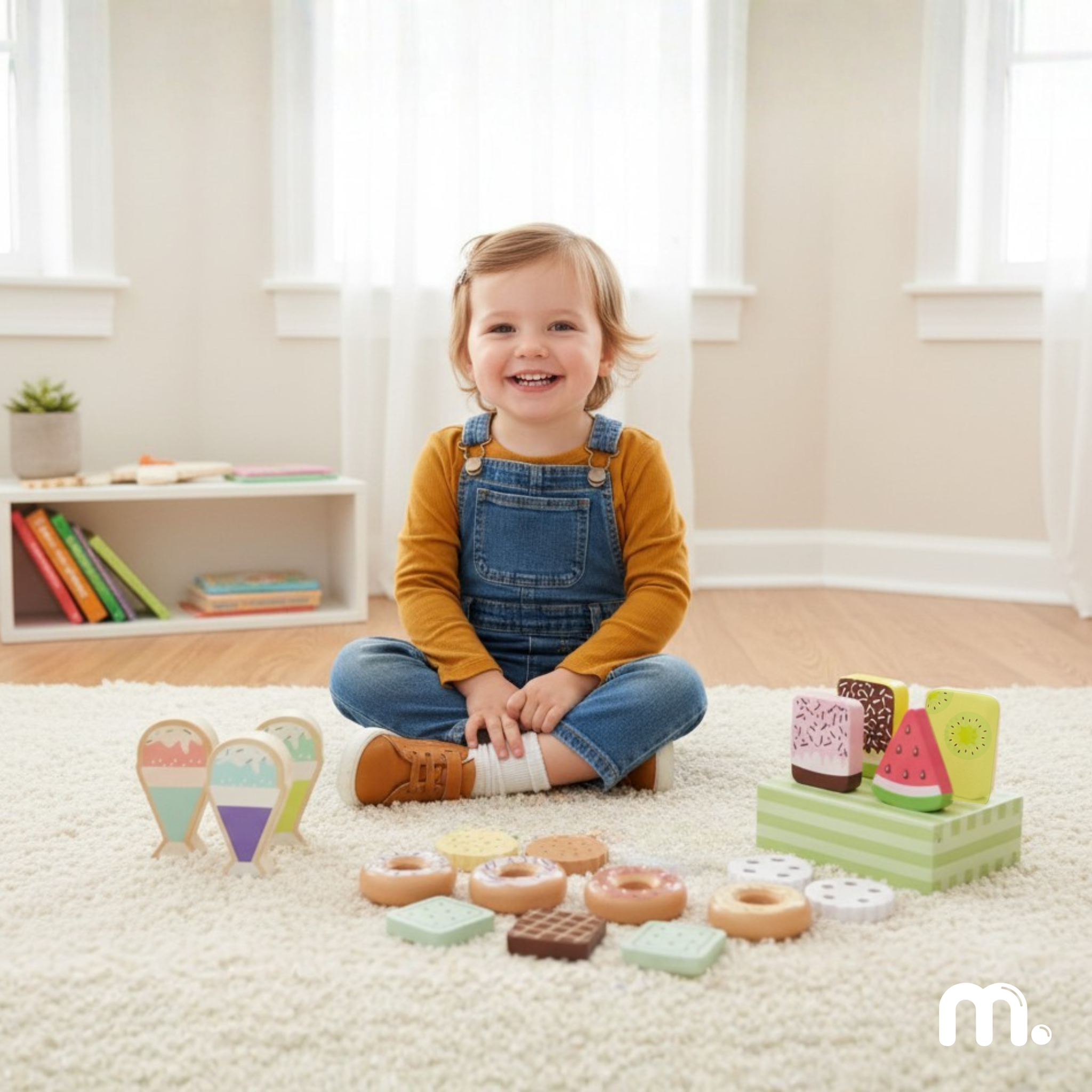 Voir la diapositive 2 : MAMABRUM Dinette Bois Enfant Mamabrum Bonbons Pâtisseries Confiserie 19 Pcs 3 Ans+