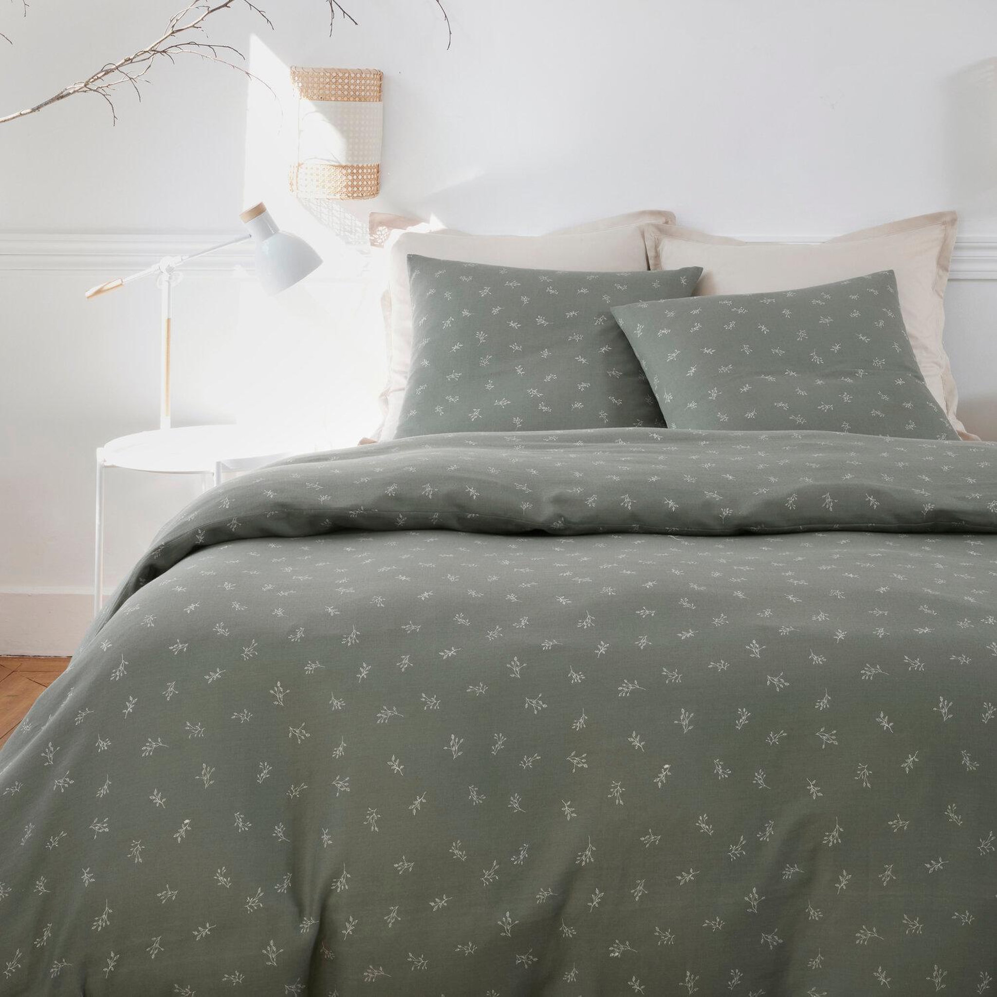 Voir la diapositive 3 : BATON ROUGE Parure housse de couette 100% gaze de coton imprimé celestine