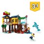 LEGO Creator 3-en-1 31118 La Maison sur la Plage du Surfeur, Jouet, Figurines Animaux Marins