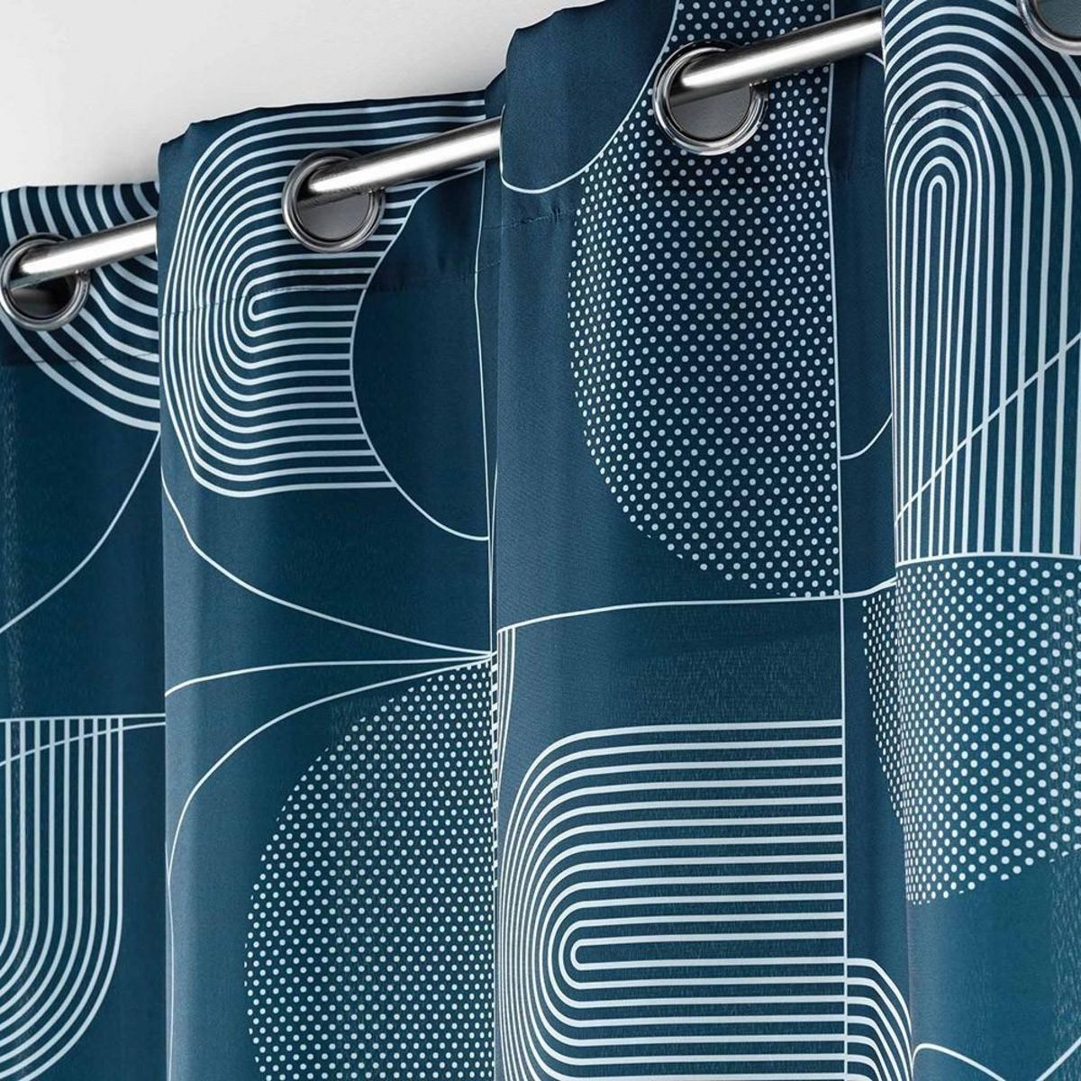 Douceur d'Intérieur Rideau à œillets 140x260 Esquisse bleu