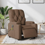 VIDAXL Fauteuil inclinable de massage electrique marron tissu