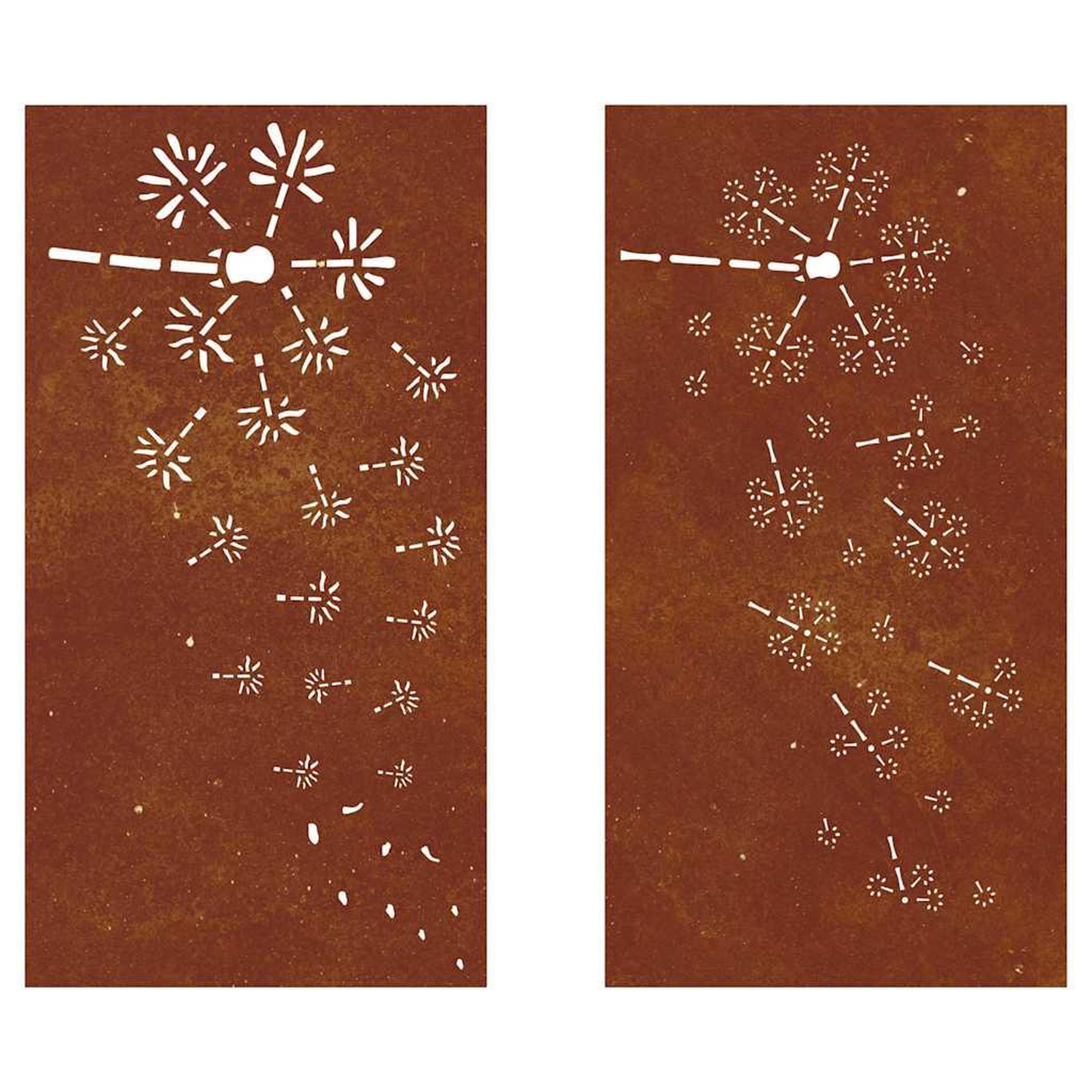 Voir la diapositive 4 : VIDAXL Decorations murales de jardin 2pcs 105x55 cm design de fleur