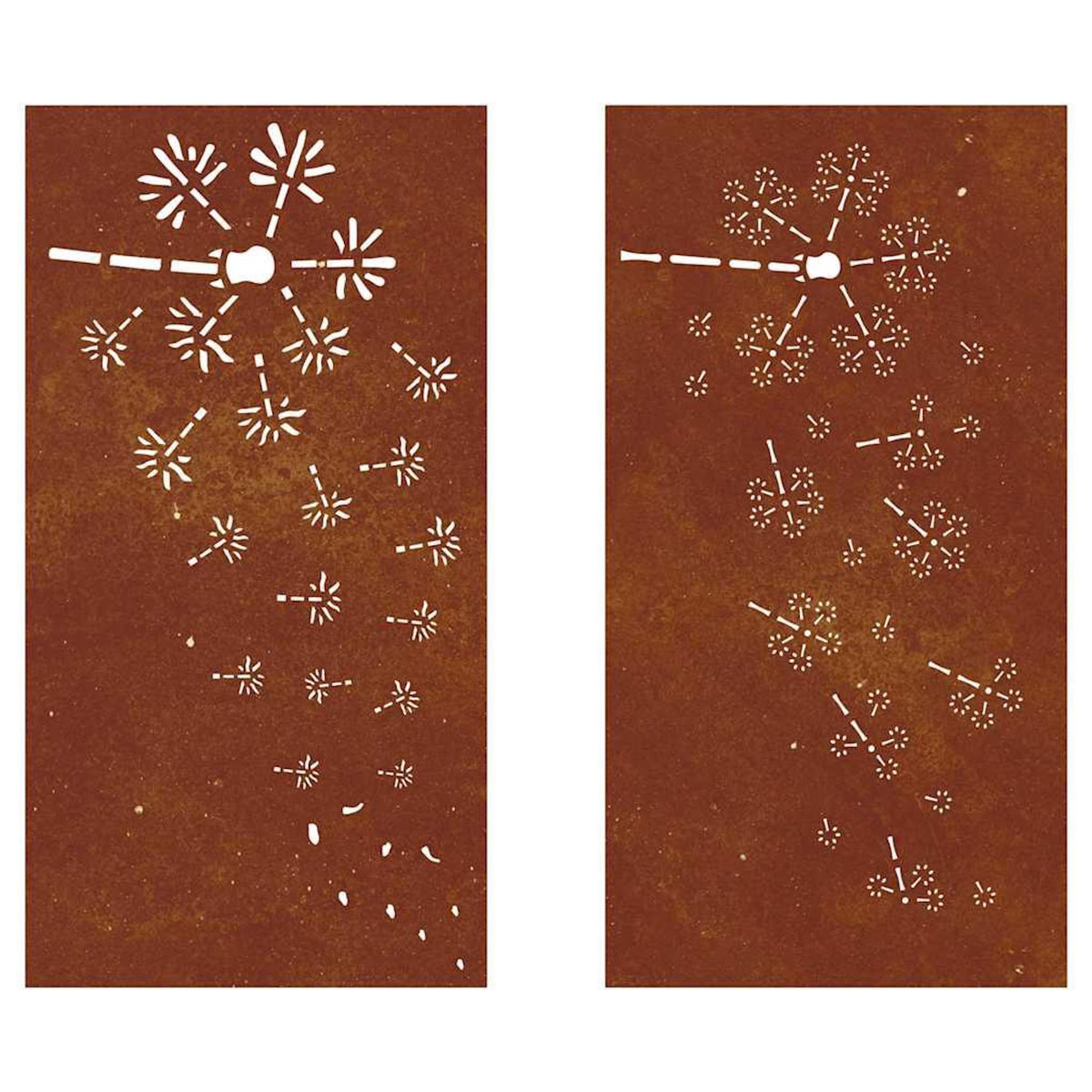 VIDAXL Decorations murales de jardin 2pcs 105x55 cm design de fleur