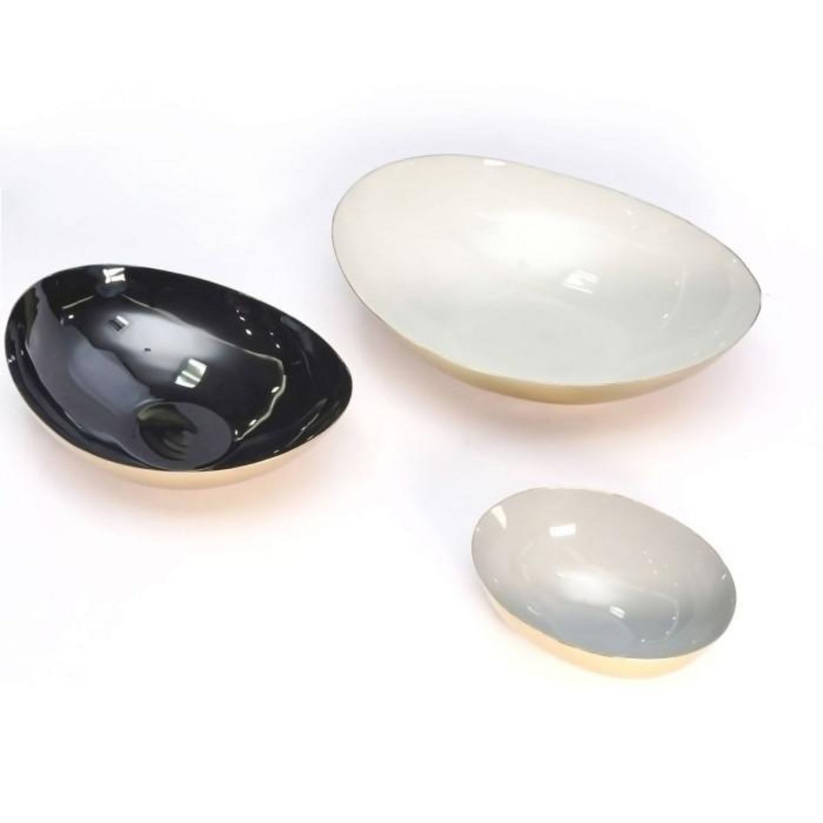 Paris Prix Lot de 3 Coupelles Déco  Yuna  29cm Noir