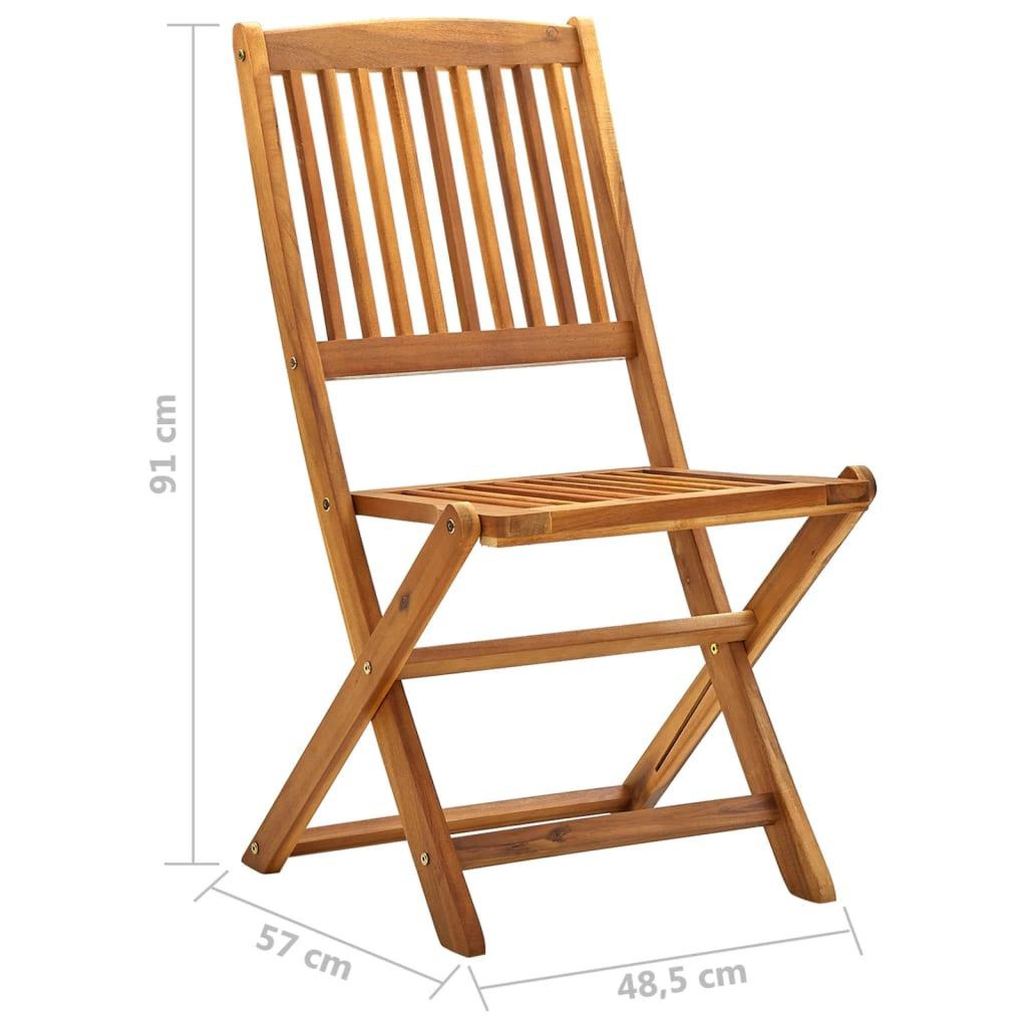 Voir la diapositive 6 : VIDAXL Chaises pliables d'exterieur lot de 4 Bois d'acacia solide