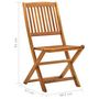 Voir la diapositive 6 : VIDAXL Chaises pliables d'exterieur lot de 4 Bois d'acacia solide