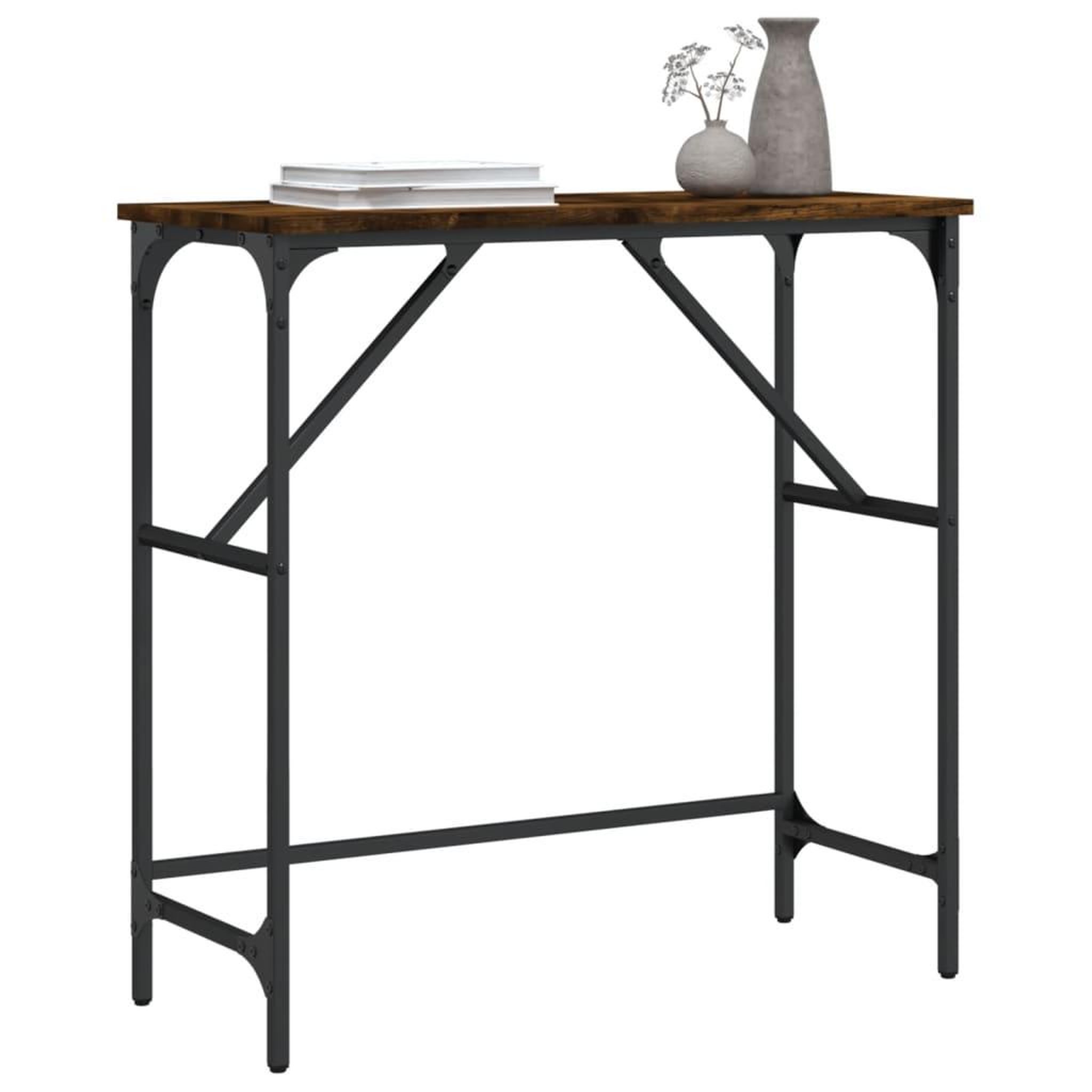 Voir la diapositive 3 : VIDAXL Table console chene fume 75x32x75 cm bois d'ingenierie