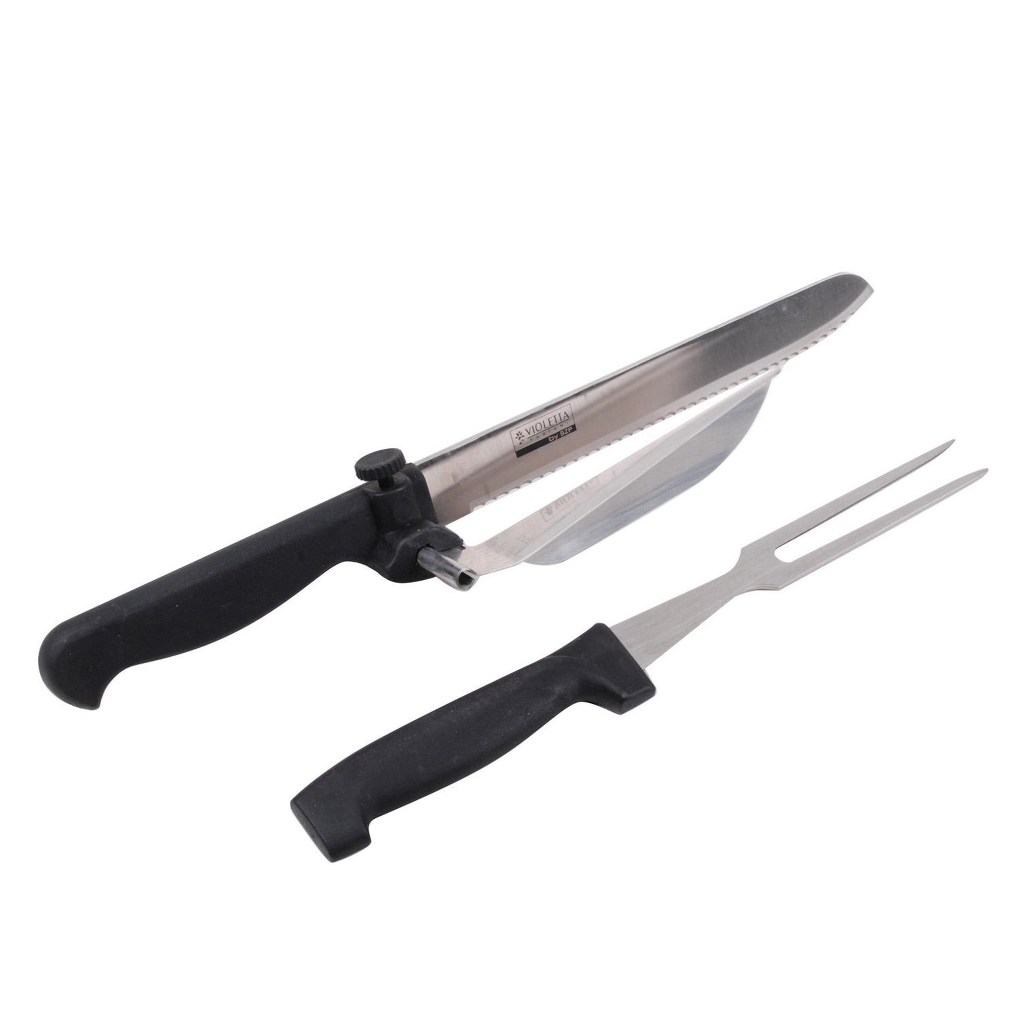 SUNNYDAYS Fourchette et couteau barbecue - inox
