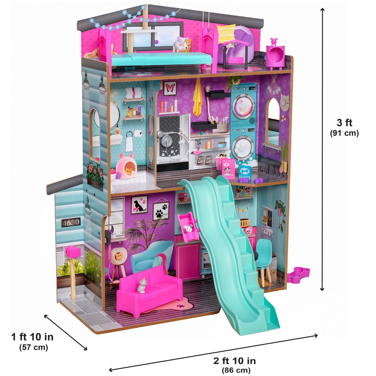 Kidkraft Maison de poupée Purrfect Pet avec accessoires son et lumière