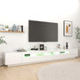 Voir la diapositive 5 : VIDAXL Meuble TV avec lumieres LED Blanc brillant 300x35x40 cm