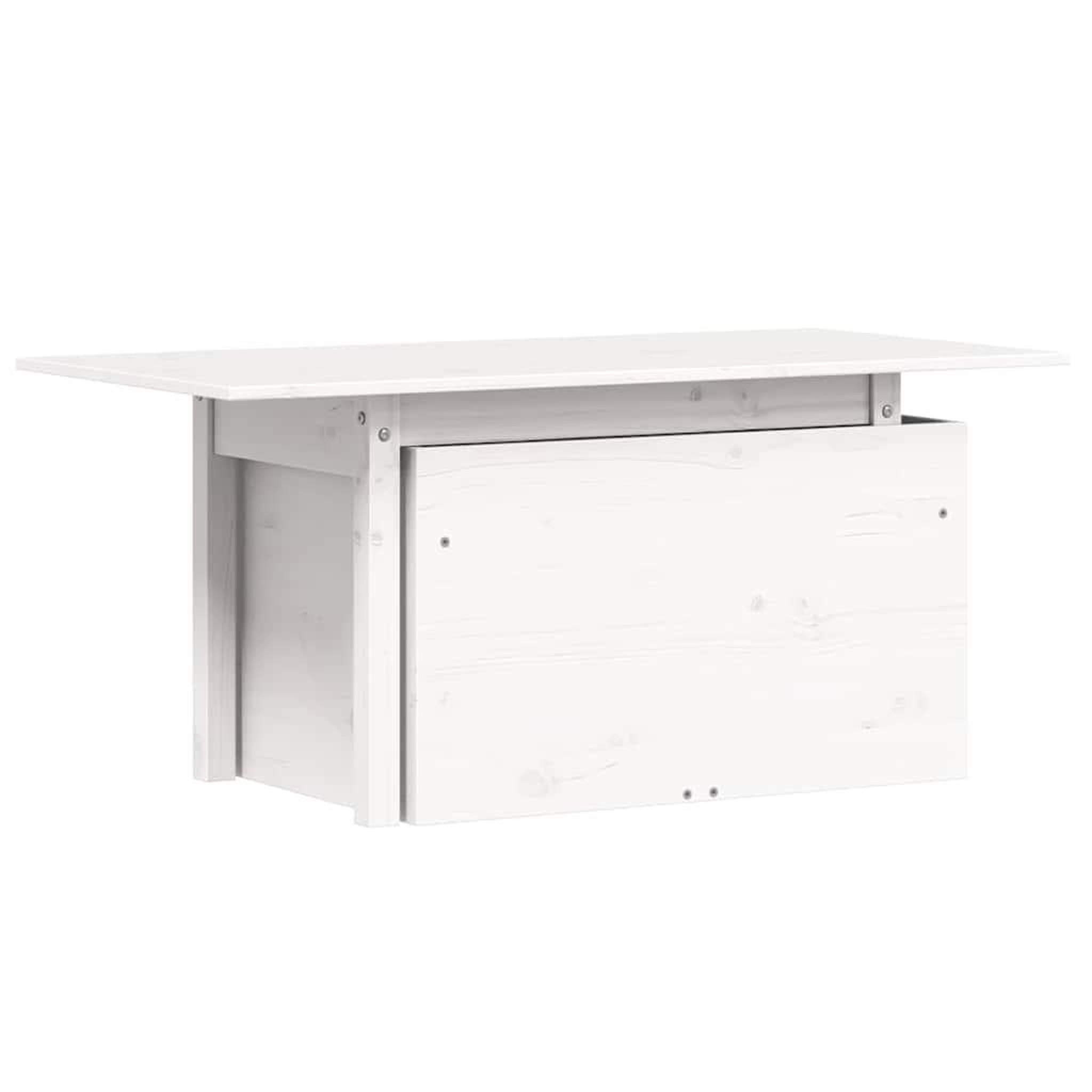 Voir la diapositive 2 : VIDAXL Table de jardin blanc 100x50x75 cm bois massif de pin