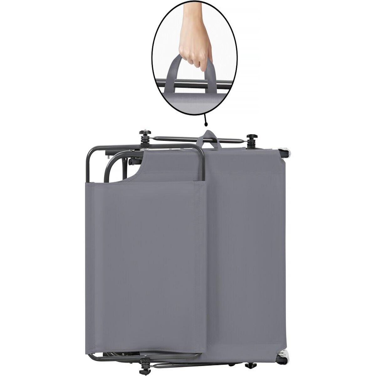 Habitat et Jardin Bain de soleil pliable  Lazy  - Avec pare soleil - Gris