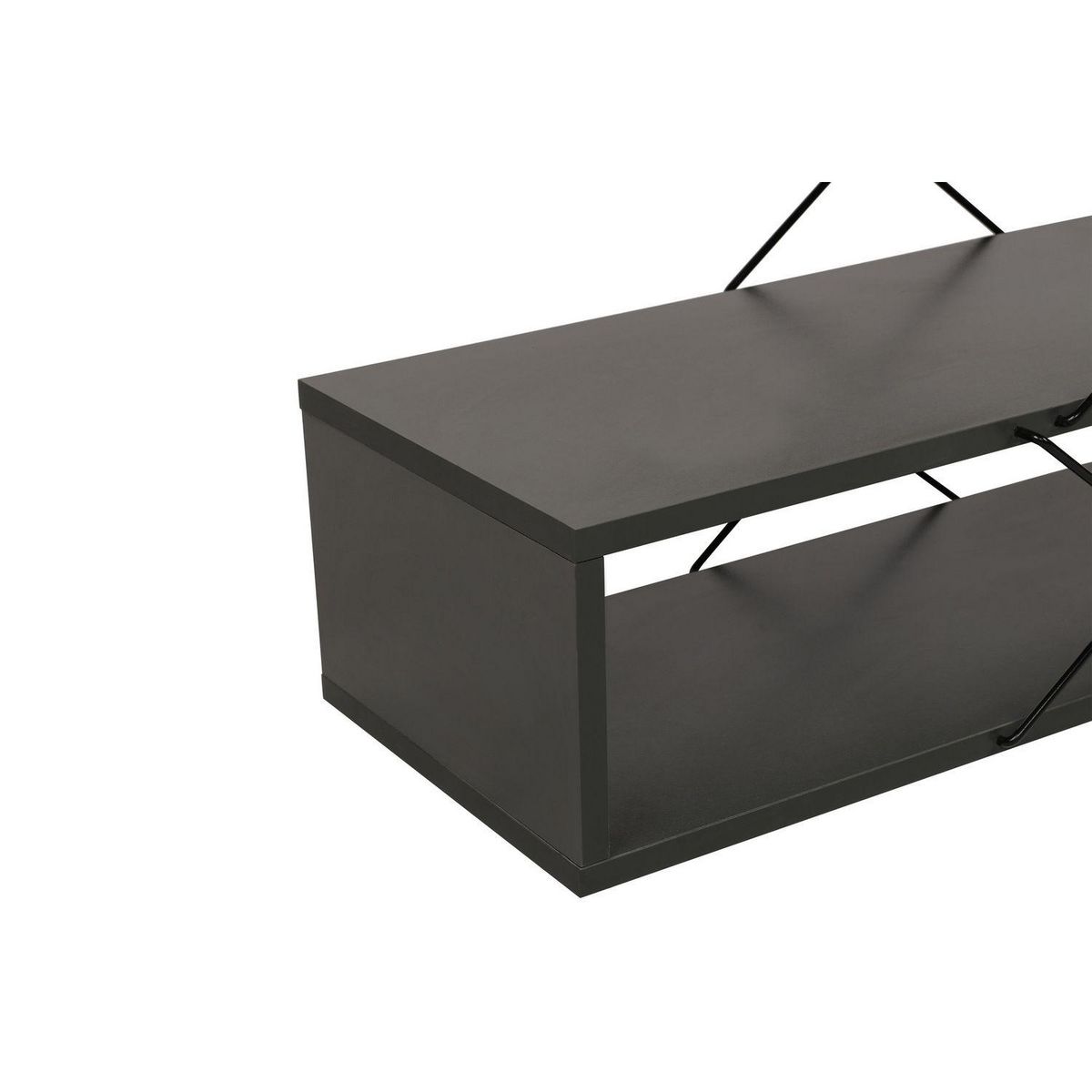 TOILINUX Meuble TV en bois MATHIS - Gris anthracite