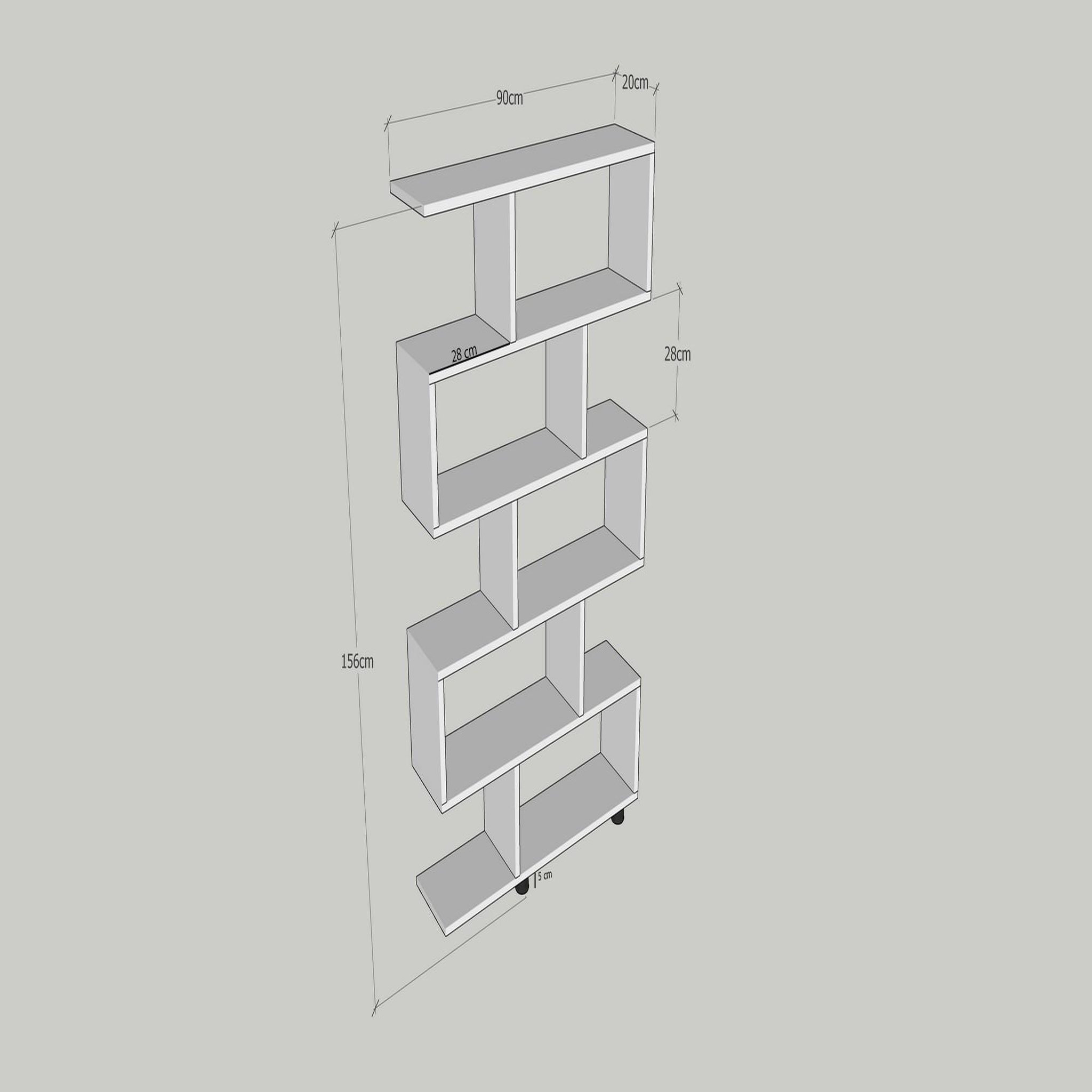 Voir la diapositive 4 : Habitat et Jardin Bibliothèque en bois  Elif  90 x 20 x 156 cm - Blanc