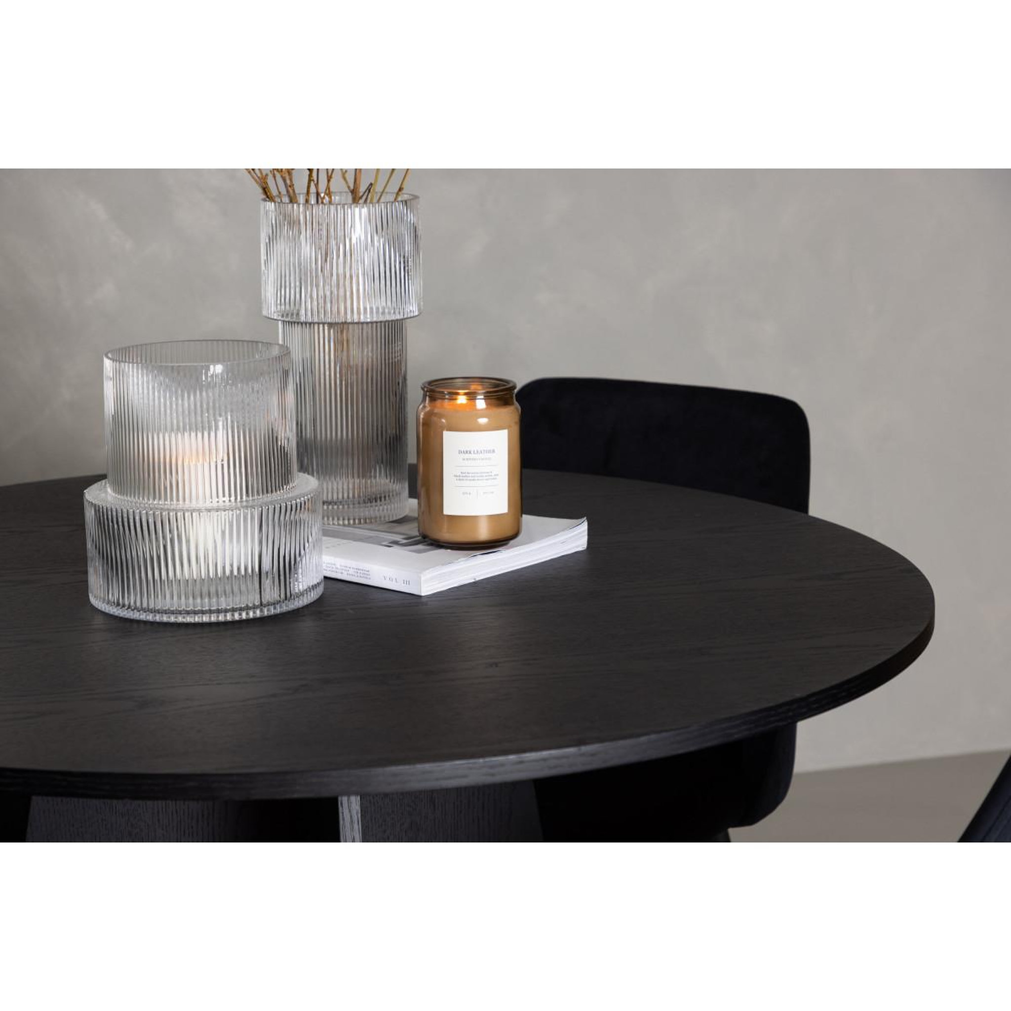 Voir la diapositive 5 : Paris Prix Ensemble table à manger & 4 chaises  bootcut & night  110cm noir