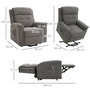 Voir la diapositive 3 : HOMCOM Fauteuil releveur électrique inclinable - repose-pied ajustable - télécommande - Fauteuil de relaxation - tissu polyester aspect lin gris chiné