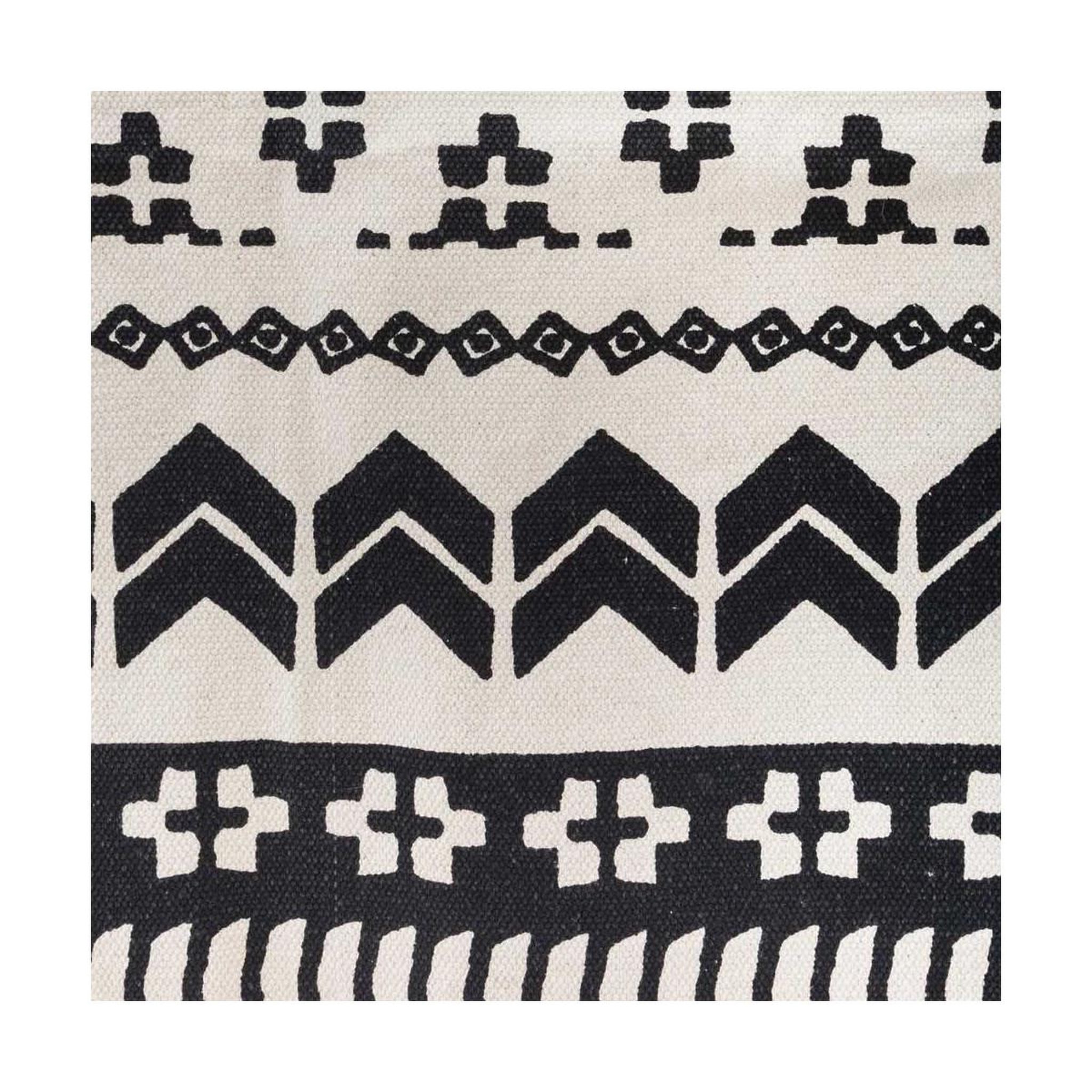 Voir la diapositive 2 : ATMOSPHERA Tapis déco à franges  pailo  120x170cm noir & blanc