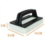 Voir la diapositive 2 : LINXOR Brosse, éponge ligne d'eau avec poignée pour piscine - 8.5 cm x 14.5 cm - Noir