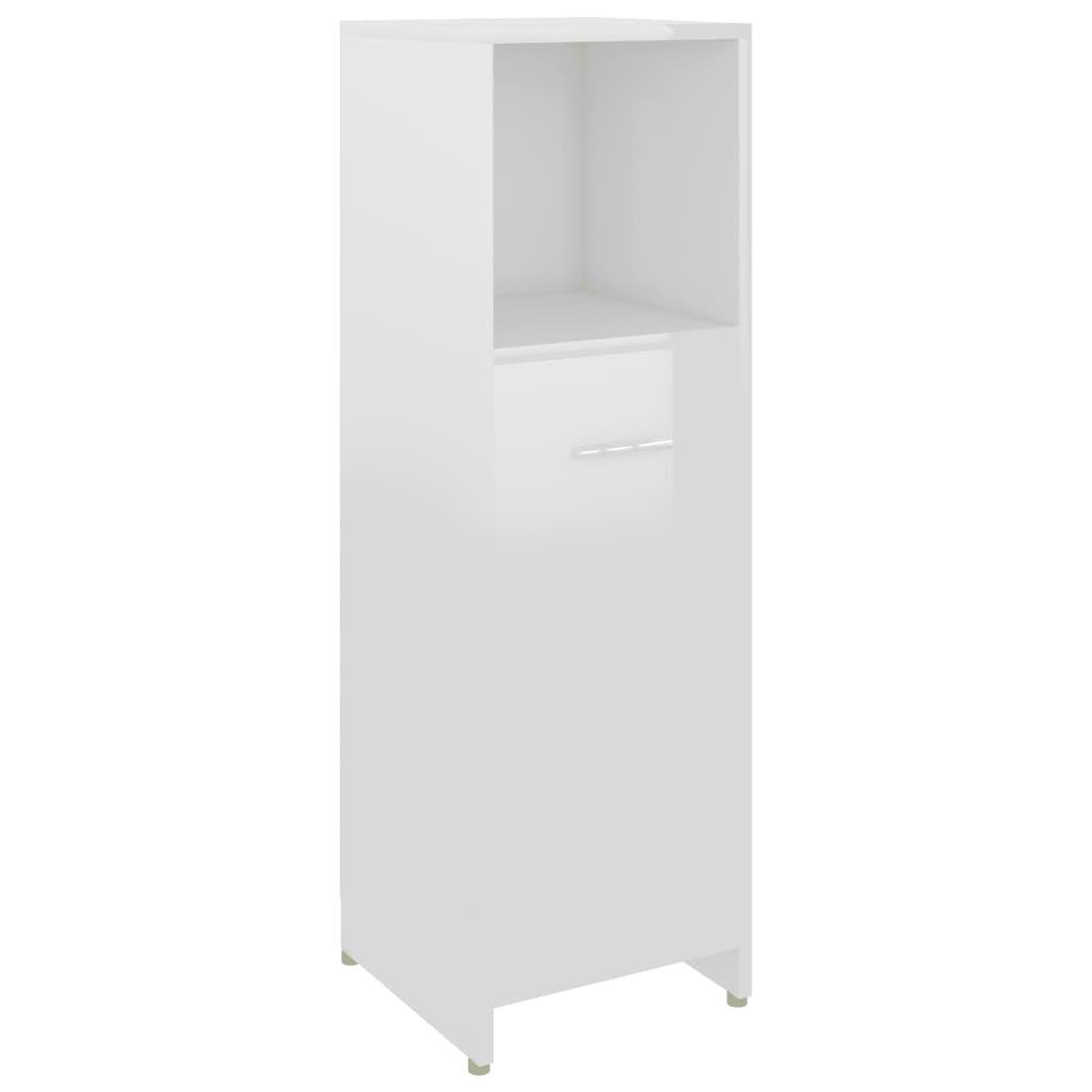 Voir la diapositive 2 : VIDAXL Armoire de salle de bain Blanc brillant 30x30x95 cm