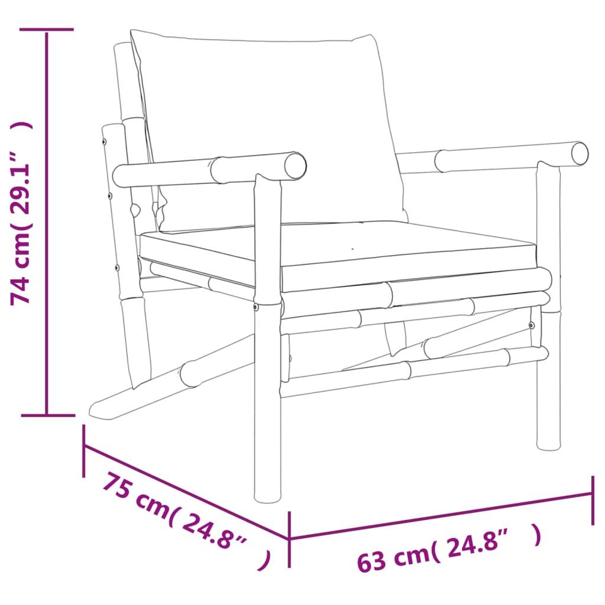 Voir la diapositive 6 : VIDAXL Chaises de jardin lot de 2 avec coussins gris fonce bambou