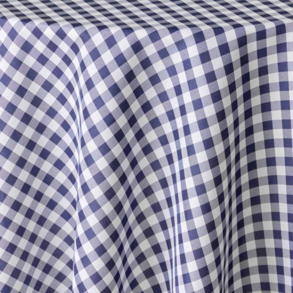 Paris Prix Nappe Ronde Antitache Imprimé  Vichy  180cm Bleu