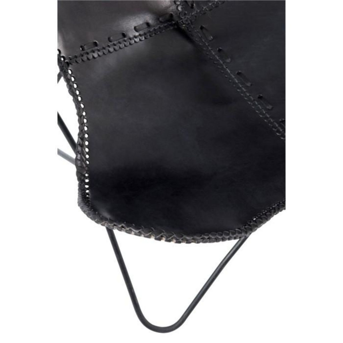 Paris Prix Fauteuil Design en Cuir  Papillon  92cm Noir