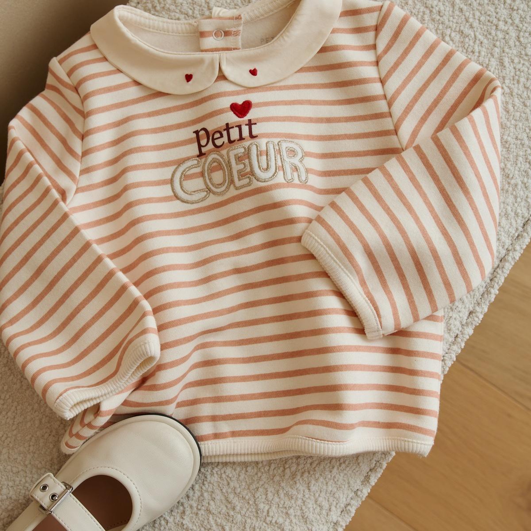 Voir la diapositive 4 : PETIT BEGUIN Sweat-shirt bébé en molleton aimée