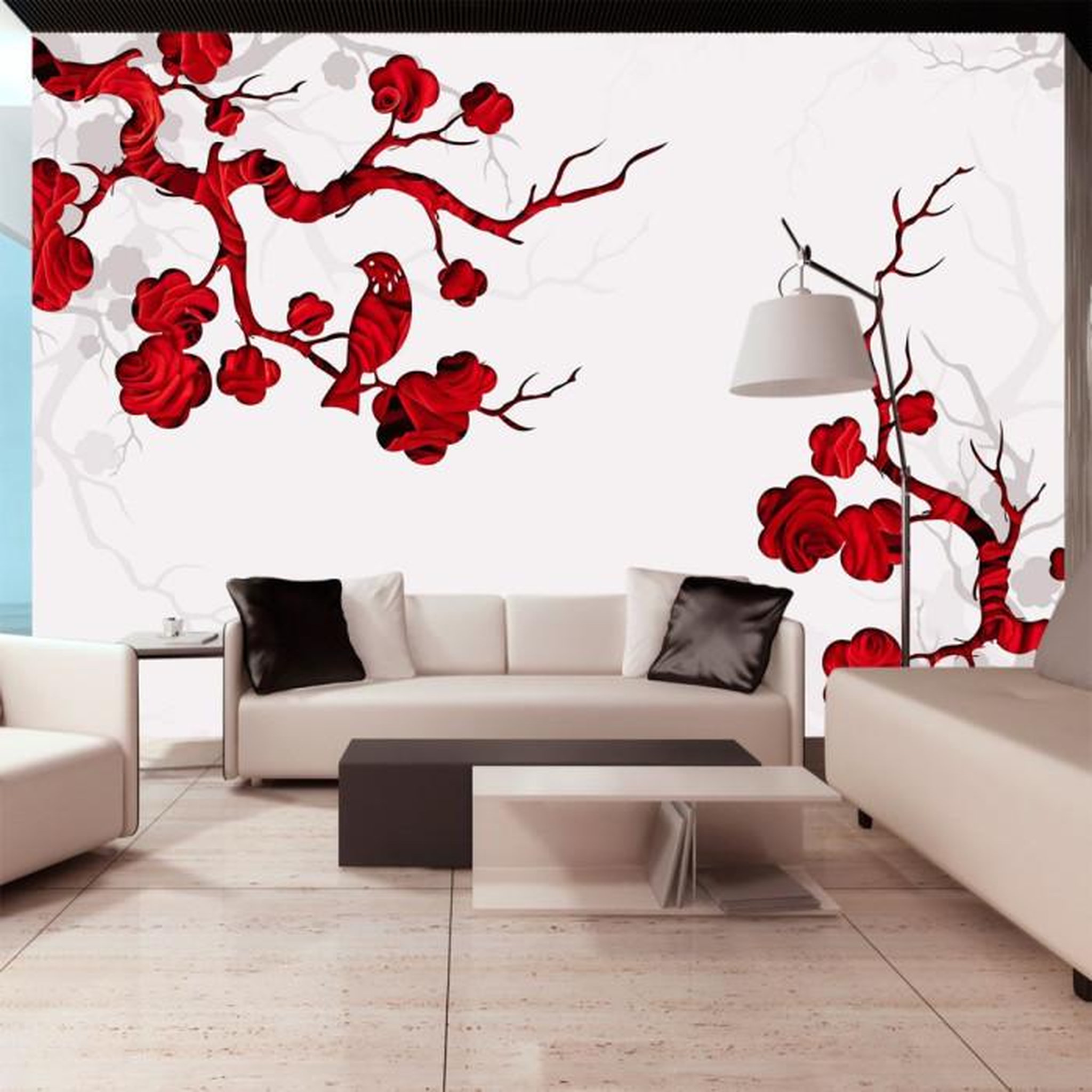 Paris Prix Papier Peint  Red Bush. Coloris disponibles : Multicolore