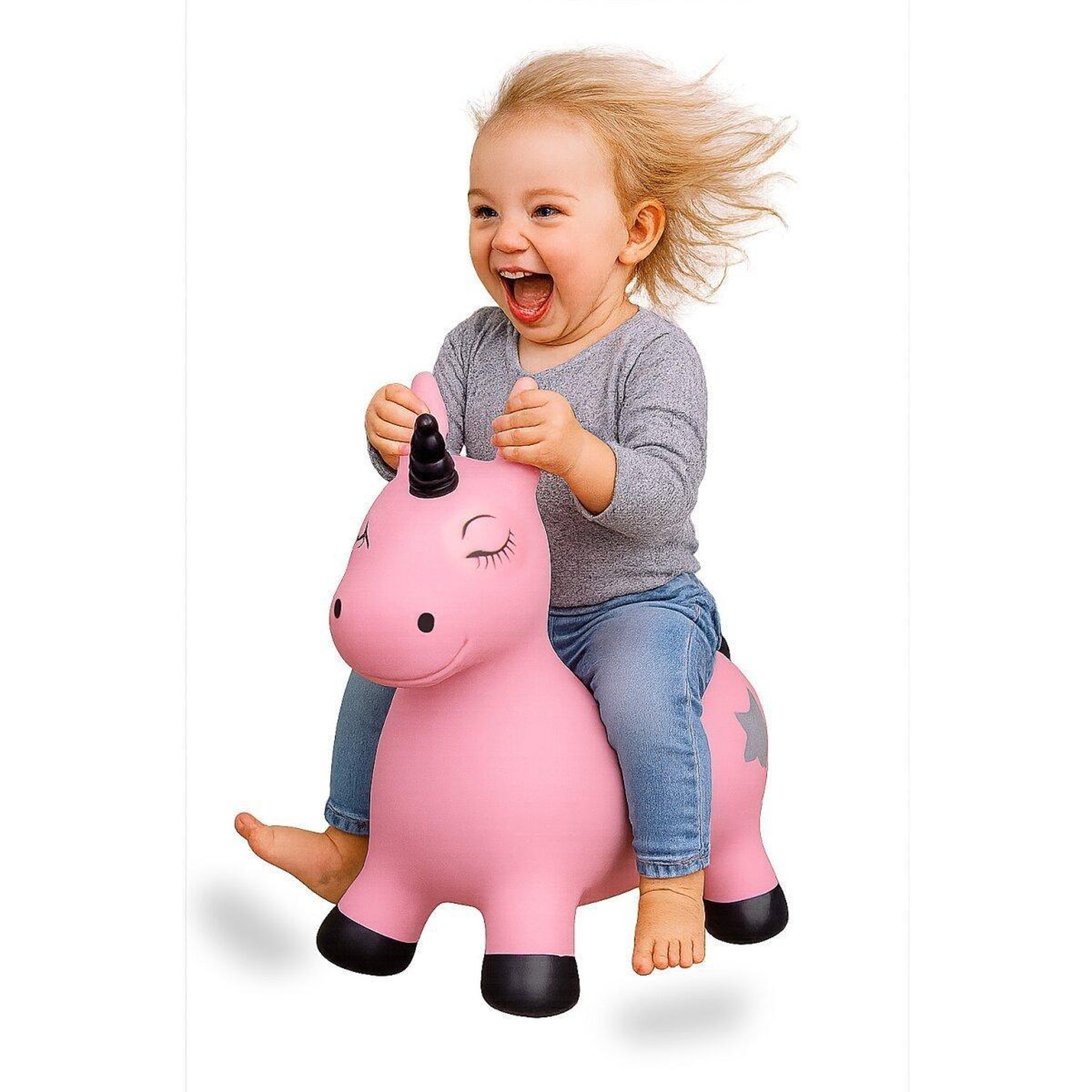 Voir la diapositive 3 : Jamara Animal rebondissante licorne hoppydoo rose vif avec pompe
