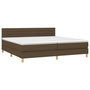 Voir la diapositive 4 : VIDAXL Sommier a lattes de lit matelas et LED Marron fonce 200x200 cm