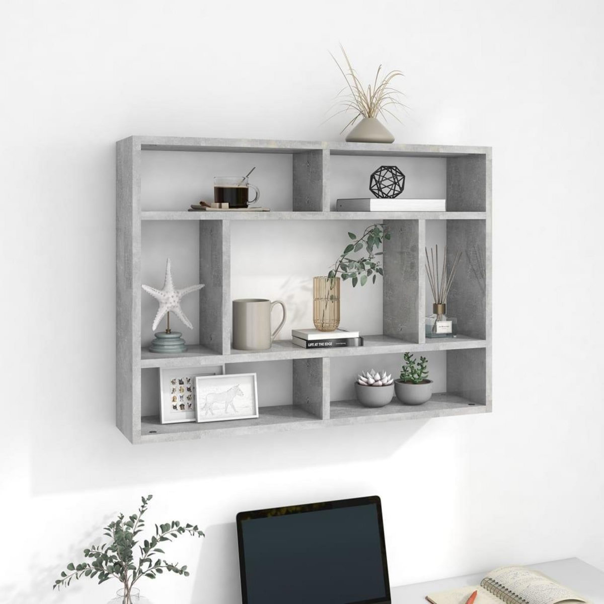 VIDAXL Etagere murale Gris beton 75x16x55 cm Bois d'ingenierie