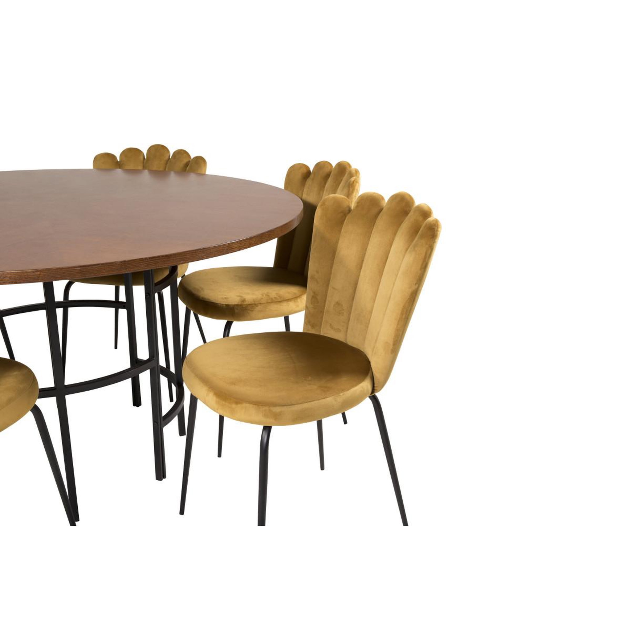 Voir la diapositive 3 : Paris Prix Ensemble table à manger & 6 chaises  copenhagen & limhamn  140cm jaune & marron